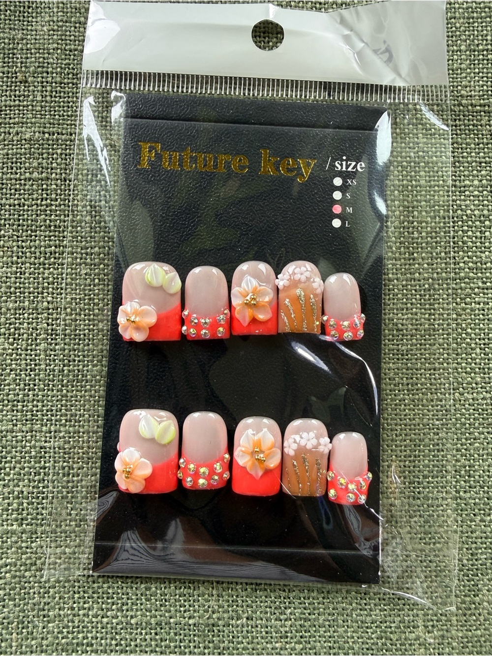 Future Key Hand Painted Press-On Nails